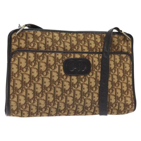 DIOR Trotter Canvas Shoulder Bag Brown - Picture 1 of 12